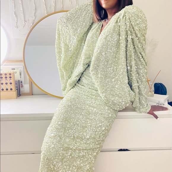 ASOS Dresses & Skirts - ASOS EDITION Kimono sleeve drape back sequin midi dress